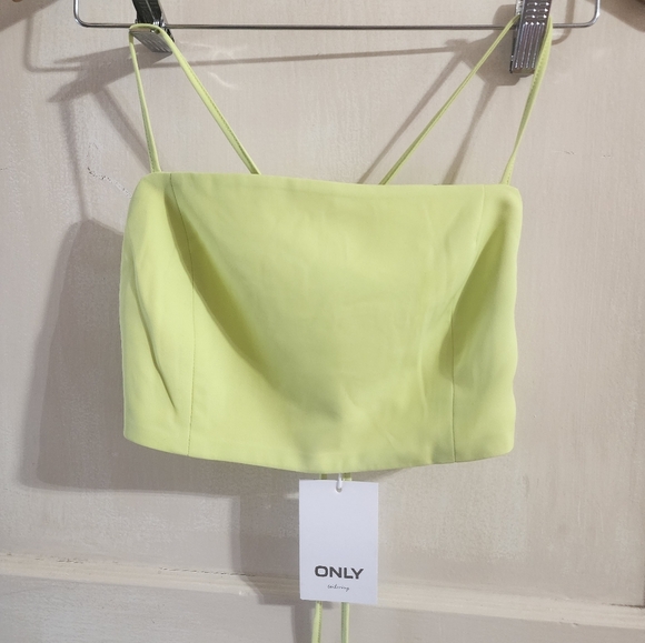 NWT ONLY Pistachio Green Tie Back Baddie Club Ready Crop Top Y2K  Si… - Picture 2 of 5